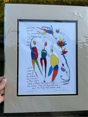Brian Andreas StoryPeople “Deep Roots” 1993 Whimsical Folk Matted New Art Print.